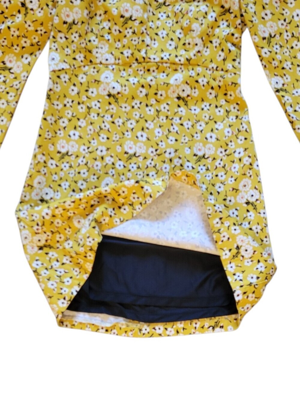 Zara Yellow Floral Bell-Sleeve Mini Dress - Picture 5 of 9